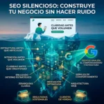 Representación visual del concepto de SEO silencioso: posicionamiento web basado en estructura, intención de búsqueda y claridad