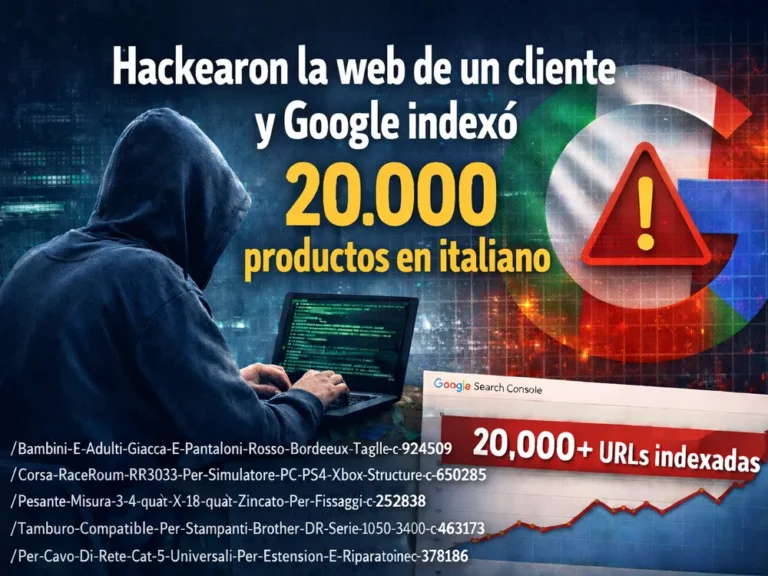 Italian SEO Spam Hack en WordPress con miles de URLs de productos italianos indexadas en Google